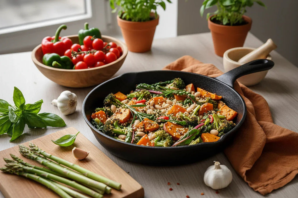 10 Recettes Saines à la Poêle en Fonte (Petit-Déjeuner, Déjeuner, Dîner)