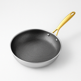 Poêle en inox, nid d'abeille.