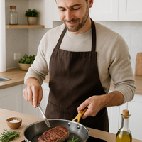 Poêle en inox, nid d'abeille.