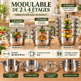 Cuiseur Vapeur Inox Multifonction 26/28/30cm - 5 Étages