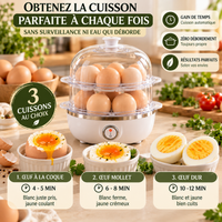 Cuiseur Œufs Électrique 2 Niveaux - Petit-Déjeuner Sans Surveillance