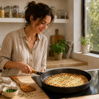 Poêle Fonte Mi-Hauteur Naturelle -Antiadhésive Sans Toxines