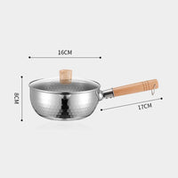 Casserole en Inox | Manche Bois & Couvercle | Utilisation Moyenne