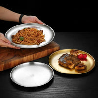 Assiettes plates en inox