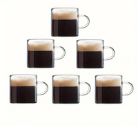 6 tasses à café en verre – Élégantes tasses à expresso 120 ml