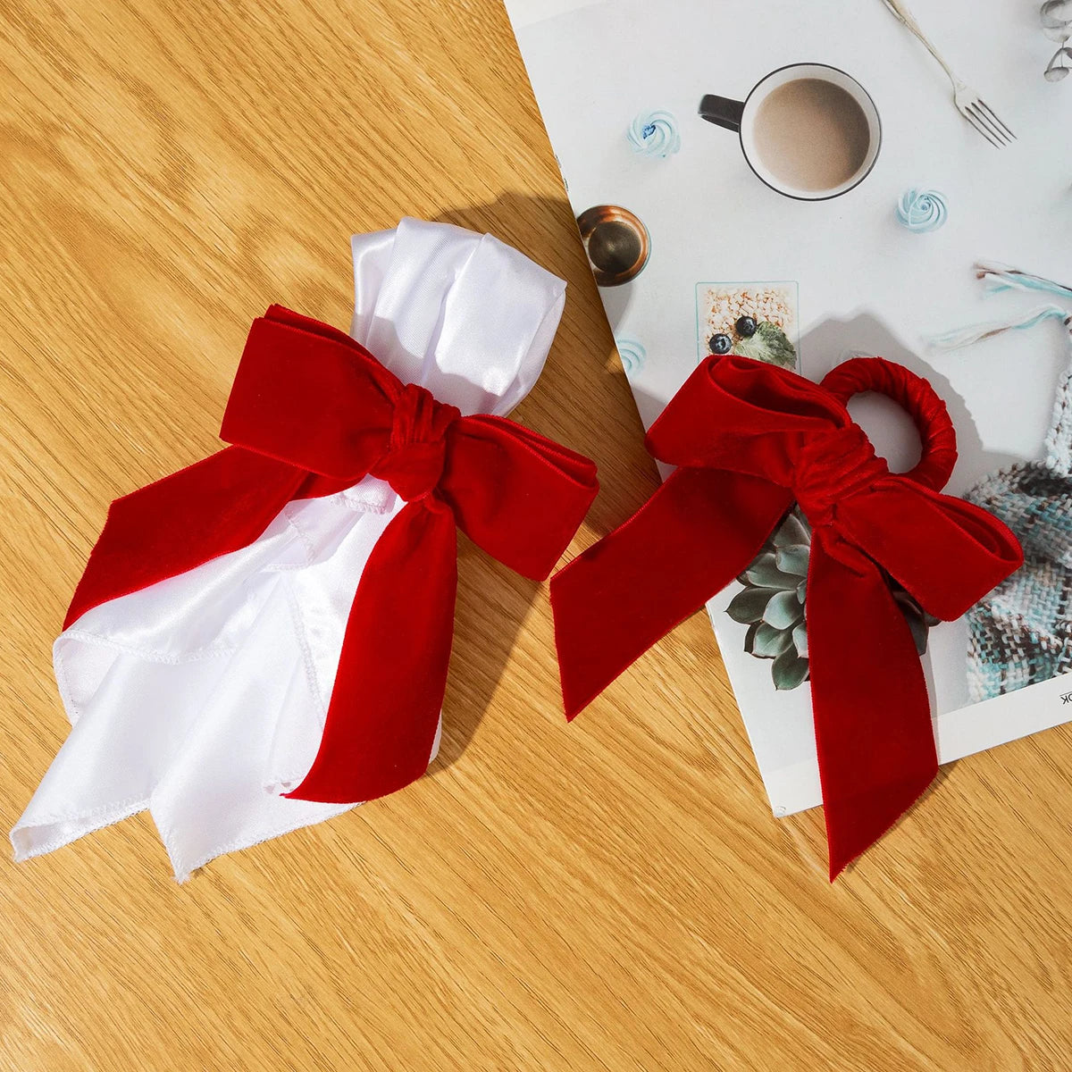 Ensemble d’anneaux de serviette à nœud papillon – 6 pièces chic