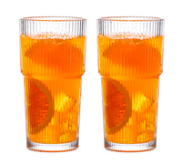 Tasse à smoothie en verre rayé 600 ml – Élégance et praticité