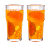 Tasse à smoothie en verre rayé 600 ml – Élégance et praticité