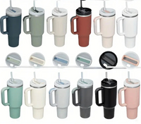 Gourde inox avec paille et poignée – Bouteille isotherme voyage