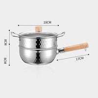 Casserole en Inox | Manche Bois & Couvercle | Utilisation Moyenne