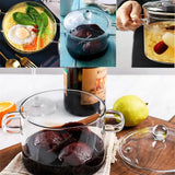 Marmite Verre Borosilicate 1,3L Double Poignées