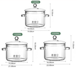 Marmite Verre Borosilicate 1,3L Double Poignées