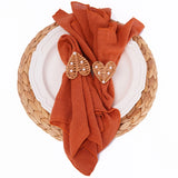 Serviettes de table chic en coton gaze – Lot de 6