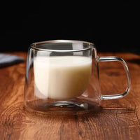 Tasse en verre à café, lait, thé à double paroi , 200ml.