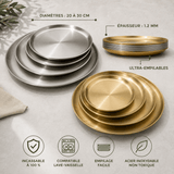 Assiette Plate Inox - Saine Non Toxique Durable Incassable - Purcook