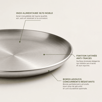 Assiette Plate Inox - Saine Non Toxique Durable Incassable - Purcook