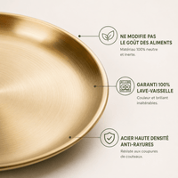 Assiette Plate Inox - Saine Non Toxique Durable Incassable - Purcook