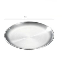 Assiettes plates en inox - Purcook vaisselle inox , plat en inox acier inoxydable  , assiettes inox doré et argent , inox allimentaire 