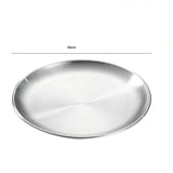 Assiettes plates en inox - Purcook vaisselle inox , plat en inox acier inoxydable  , assiettes inox doré et argent , inox allimentaire 