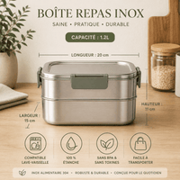 Bento Box Inox Compartimentée & Étanche - Repas Sain Sans Plastique - Purcook