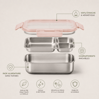 Bento Box Inox Compartimentée & Étanche - Repas Sain Sans Plastique - Purcook