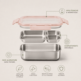 Bento Box Inox Compartimentée & Étanche - Repas Sain Sans Plastique - Purcook