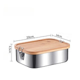 Boîte à Lunch Inox Couvercle Bambou - Conservation Saine Sans Toxines - Purcook