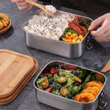 Boîte à Lunch Inox Couvercle Bambou - Conservation Saine Sans Toxines - Purcook