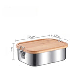 Boîte à Lunch Inox Couvercle Bambou - Conservation Saine Sans Toxines - Purcook