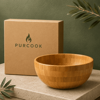 Bol Bambou Sculpté Main - Bol Artisanal Naturel Sans BPA - Purcook