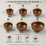 Bols Bois Jujube Massif - Naturels Antibactériens - Purcook