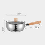 Casserole en Inox - Manche Bois & Couvercle - Purcook