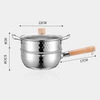 Casserole en Inox - Manche Bois & Couvercle - Purcook
