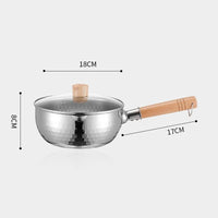 Casserole en Inox - Manche Bois & Couvercle - Purcook
