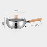 Casserole en Inox - Manche Bois & Couvercle - Purcook