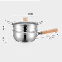 Casserole en Inox - Manche Bois & Couvercle - Purcook