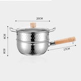 Casserole en Inox - Manche Bois & Couvercle - Purcook