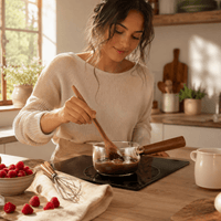 Casserole en Verre Borosilicate 400/600ml | Manche Bois - Purcook