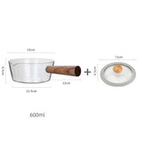 Casserole en Verre Borosilicate 600ml | Manche Bois - Purcook