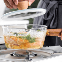 Casserole en Verre Borosilicate 600ml | Manche Bois - Purcook