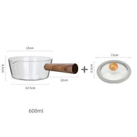Casserole en Verre Borosilicate 600ml | Manche Bois - Purcook