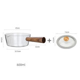 Casserole en Verre Borosilicate 600ml | Manche Bois - Purcook