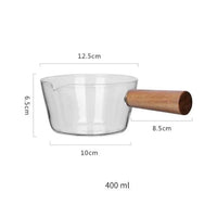 Casserole en Verre Borosilicate 600ml | Manche Bois - Purcook