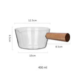 Casserole en Verre Borosilicate 600ml | Manche Bois - Purcook