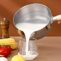 Casserole Inox 18cm Manche Bois & Fond Plat - Purcook