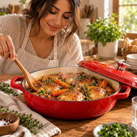 Cocotte Braisière Fonte Émaillée 4,5L - Spéciale Saisie & Braisage - Purcook