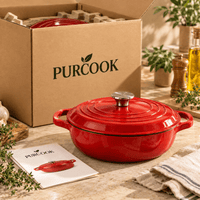 Cocotte Braisière Fonte Émaillée 4,5L - Spéciale Saisie & Braisage - Purcook