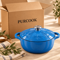 Cocotte Fonte Émaillée Familiale 28cm 6Qt - Grandes Tablées - Purcook