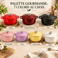 Cocotte Fonte Émaillée Ronde 24cm - Format Compact Duo - Purcook