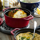 Cocotte Fonte Émaillée Ronde 24cm - Format Compact Duo - Purcook